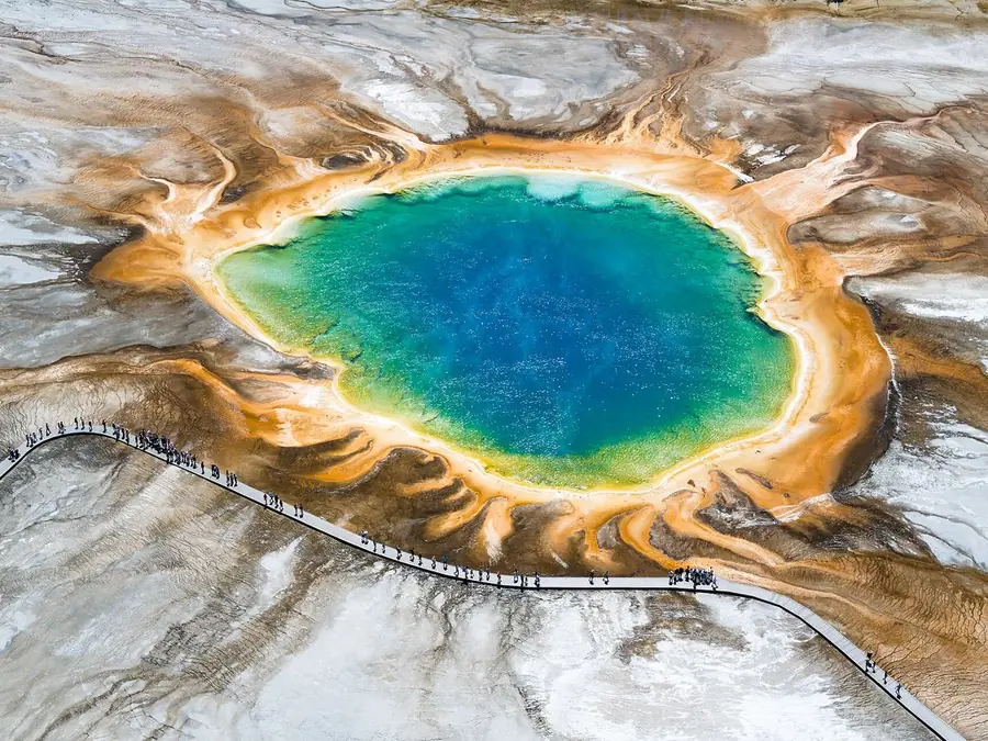 Grand Prismatic Spring, in typical color vision