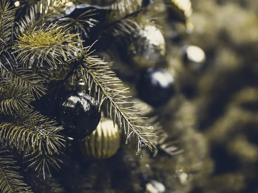 Christmas decorations, simulated as protan color vision