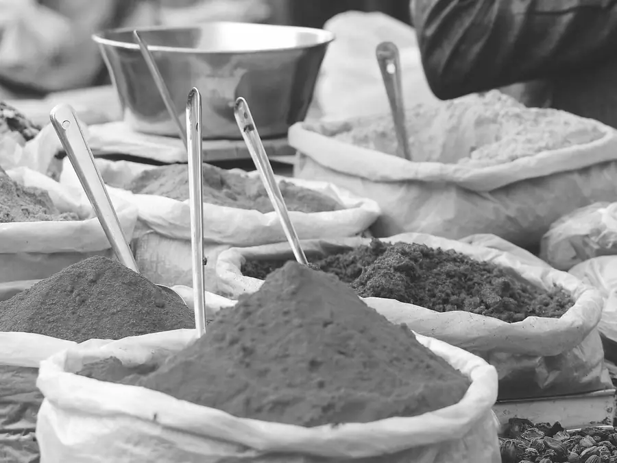 A spice market, simulated as mono color vision
