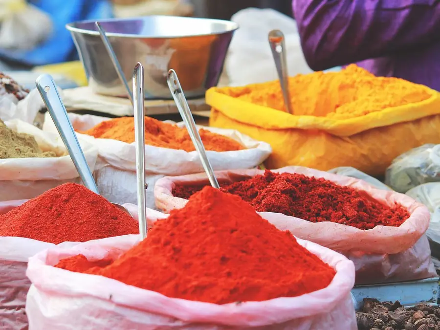 A spice market, in typical color vision